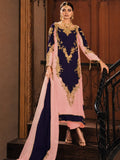 Deep Plum & Blush Pink Luxury Embroidered 3 Piece Unstitched Suit