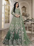 Emerald Green Embroidered Maxi 3 Piece Suit