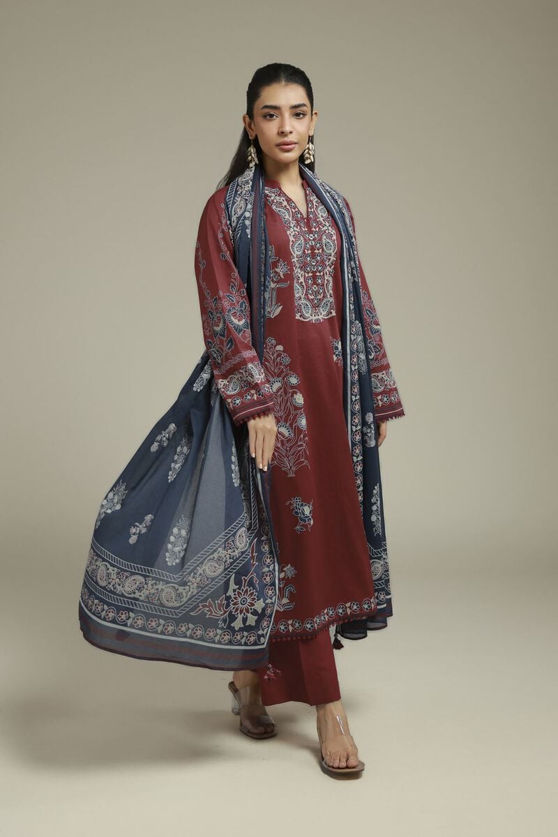 Puff Print Cambric 3 Piece Suit