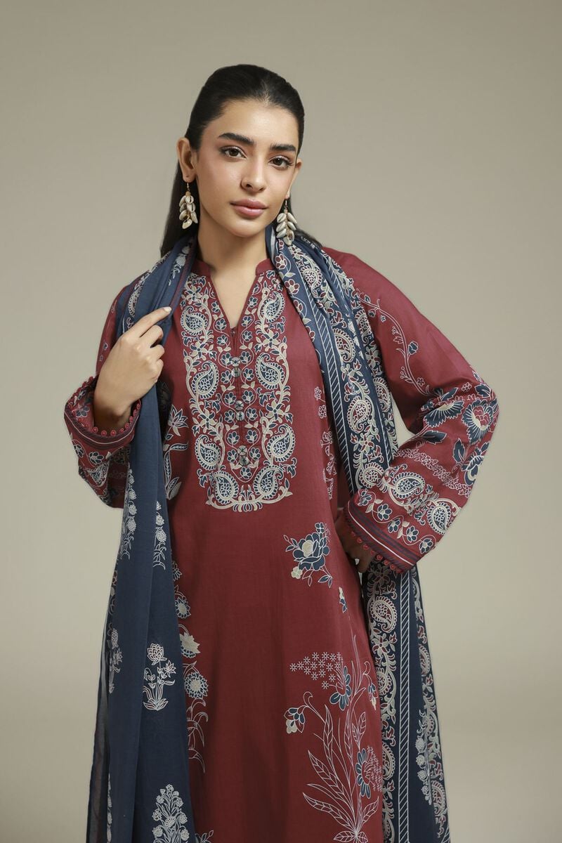 Puff Print Cambric 3 Piece Suit