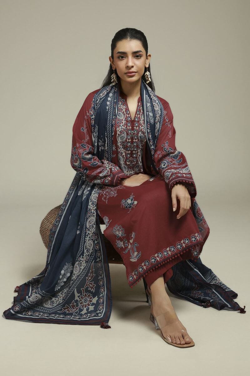 Puff Print Cambric 3 Piece Suit