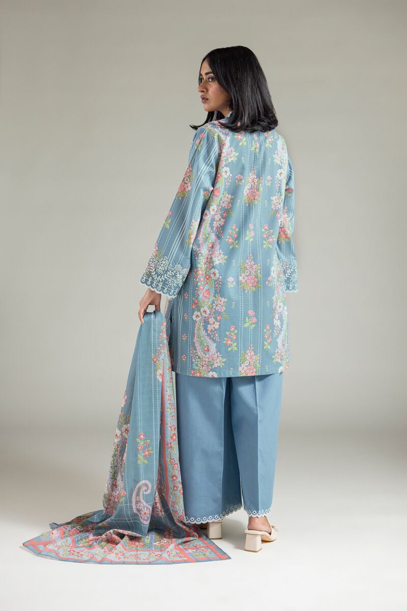 Digital Printed Textured Lawn 3 Piece Suit