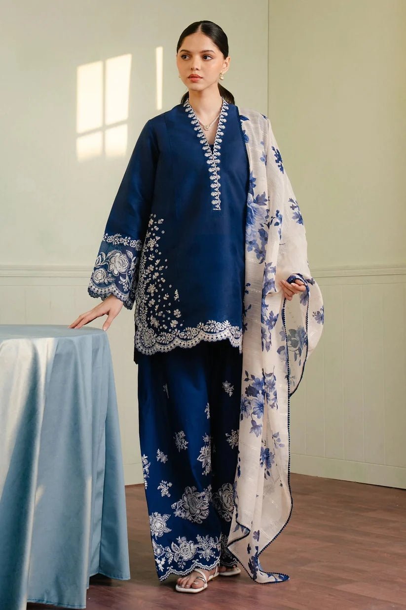 Premium Lawn Embroidered Unstitched 3 Piece Suit | ZERA by Z