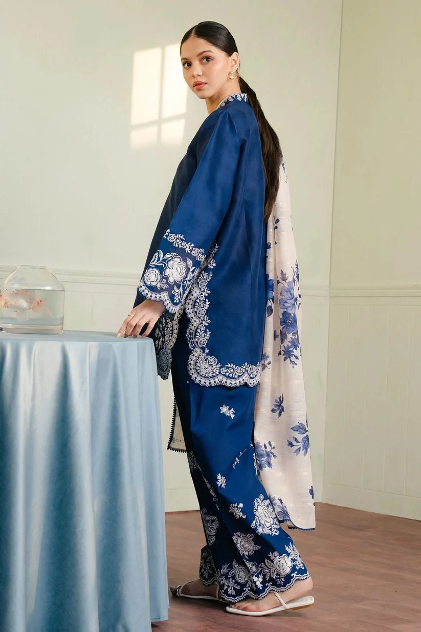 Premium Lawn Embroidered Unstitched 3 Piece Suit | ZERA by Z