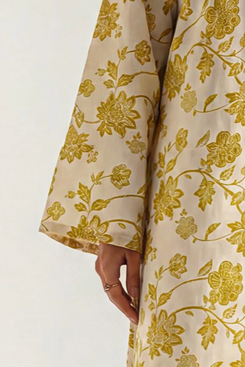Printed Lawn 2 Piece Unstitched Suit – Mustard | ZERA by Z