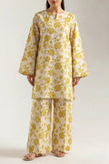 Printed Lawn 2 Piece Unstitched Suit – Mustard | ZERA by Z