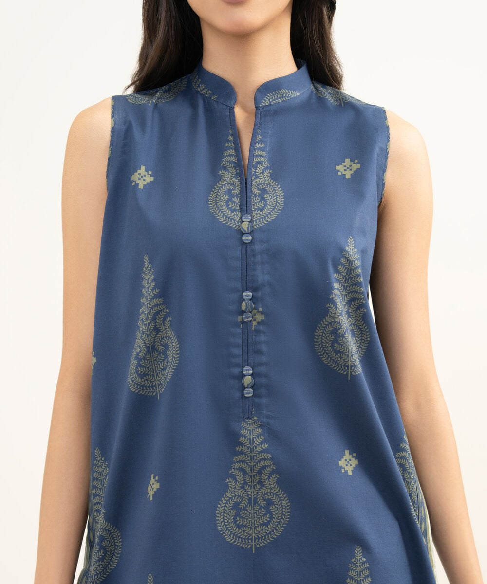 Printed Lawn 3 Piece Unstitched Suit – Blue | ZERA by Z