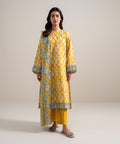 Printed Lawn 3 Piece Unstitched Suit – Mustard Yellow | ZERA by Z