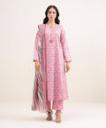 Printed Lawn 3 Piece Unstitched Suit – Pink | ZERA by Z