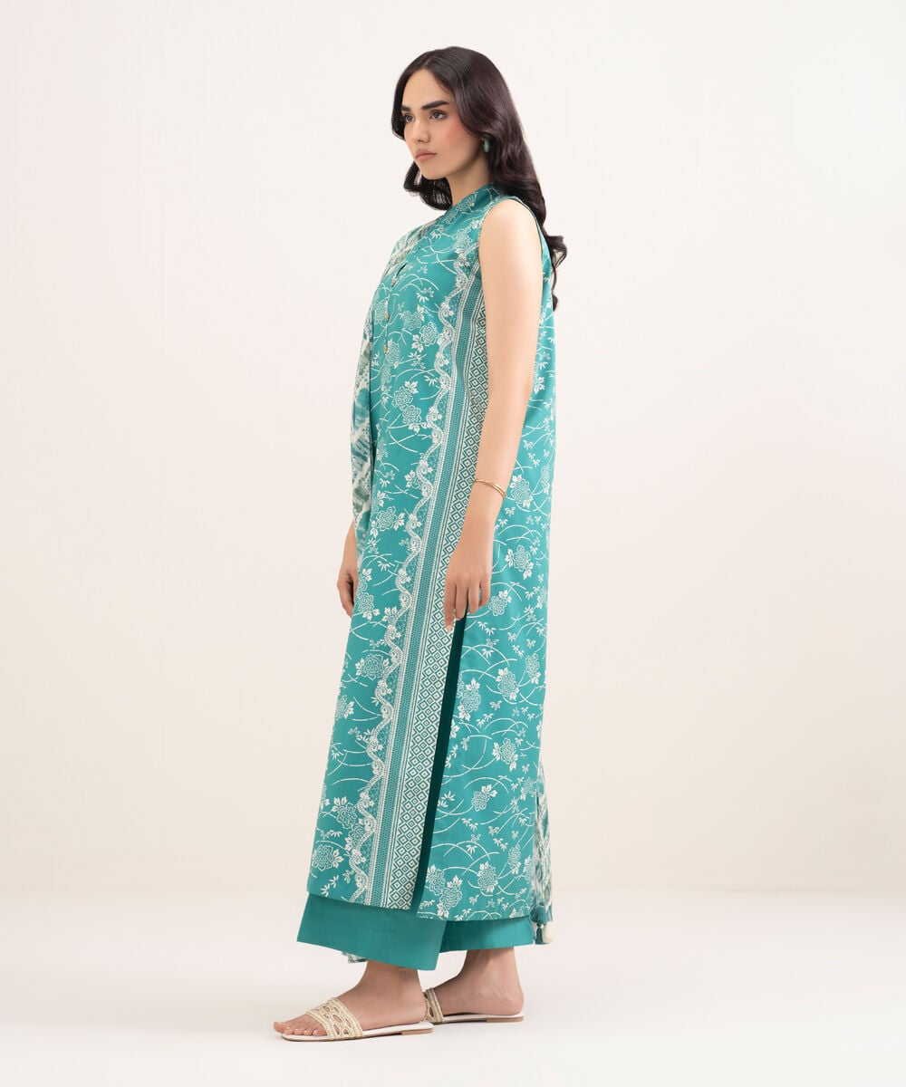 Printed Lawn 3 Piece Unstitched Suit – Sea Green | ZERA by Z